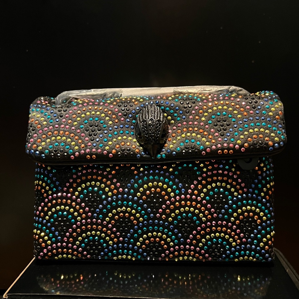 NWT Kurt Geiger Mini Crystal Kensington Crossbody Bag with Black Eagle Head - Picture 2 of 12